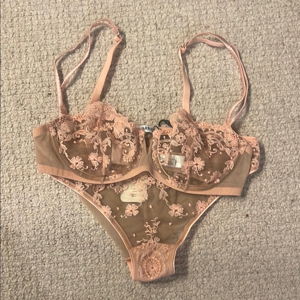 ID Sarrieri Lace Lingerie Set in Rose